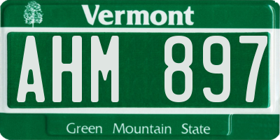 VT license plate AHM897