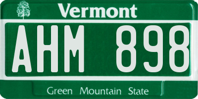 VT license plate AHM898
