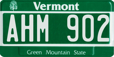 VT license plate AHM902