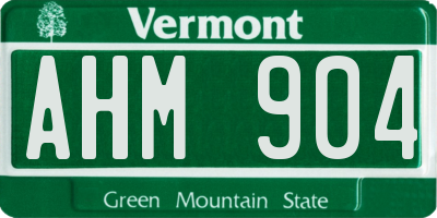 VT license plate AHM904
