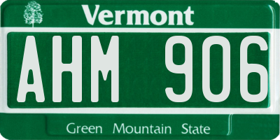 VT license plate AHM906