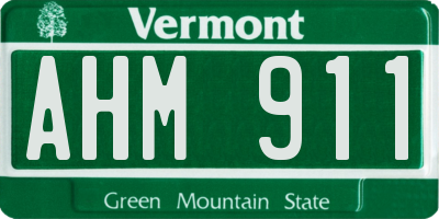 VT license plate AHM911