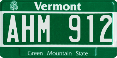 VT license plate AHM912