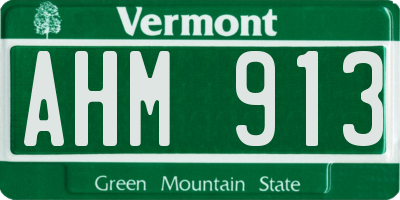 VT license plate AHM913