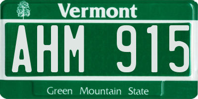 VT license plate AHM915