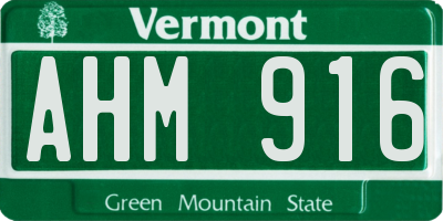 VT license plate AHM916