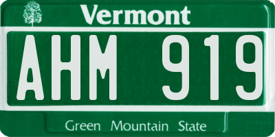 VT license plate AHM919