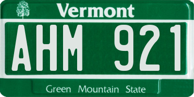 VT license plate AHM921