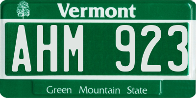 VT license plate AHM923