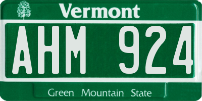 VT license plate AHM924
