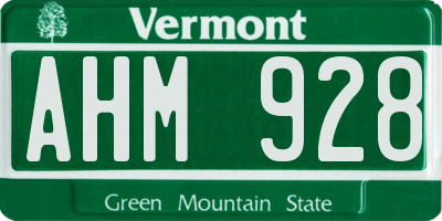 VT license plate AHM928