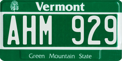 VT license plate AHM929