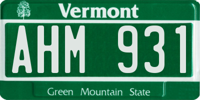 VT license plate AHM931
