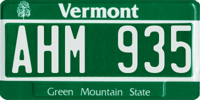 VT license plate AHM935