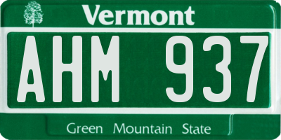 VT license plate AHM937