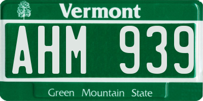 VT license plate AHM939