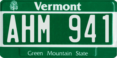 VT license plate AHM941