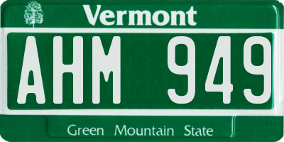 VT license plate AHM949