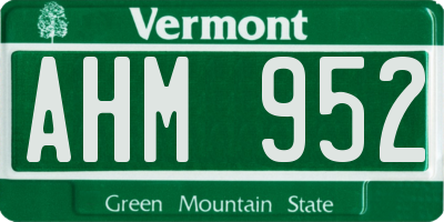 VT license plate AHM952