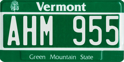 VT license plate AHM955
