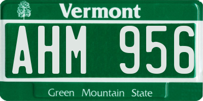VT license plate AHM956