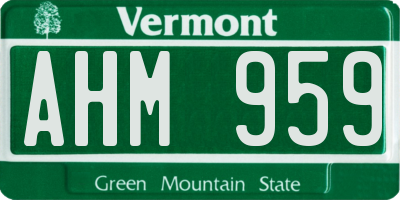 VT license plate AHM959