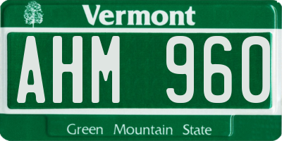 VT license plate AHM960