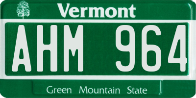 VT license plate AHM964