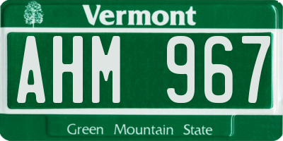 VT license plate AHM967