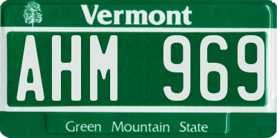VT license plate AHM969