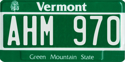 VT license plate AHM970