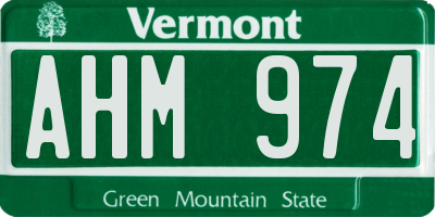 VT license plate AHM974