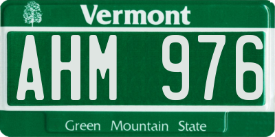 VT license plate AHM976