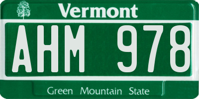 VT license plate AHM978