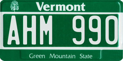 VT license plate AHM990