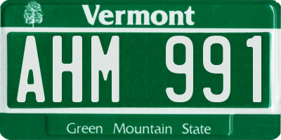 VT license plate AHM991
