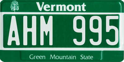 VT license plate AHM995
