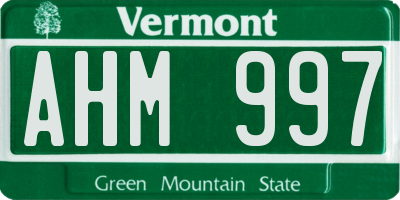 VT license plate AHM997