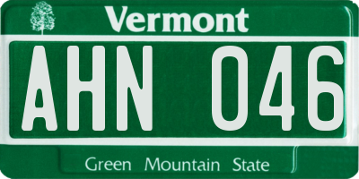VT license plate AHN046