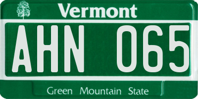 VT license plate AHN065