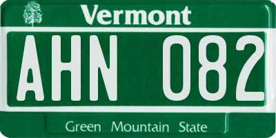 VT license plate AHN082