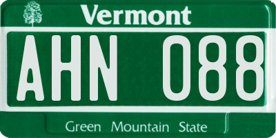 VT license plate AHN088