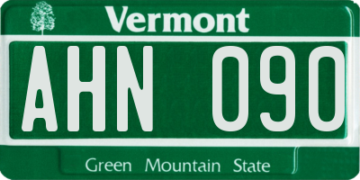VT license plate AHN090