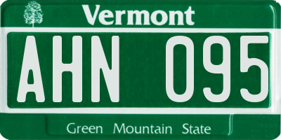 VT license plate AHN095