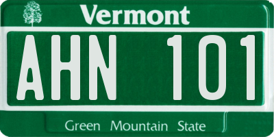 VT license plate AHN101
