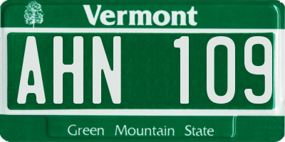 VT license plate AHN109