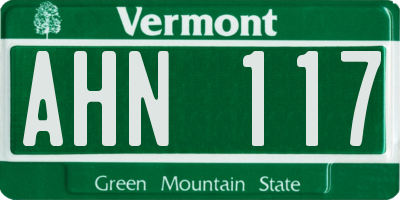 VT license plate AHN117
