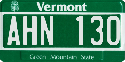 VT license plate AHN130
