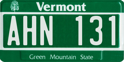 VT license plate AHN131