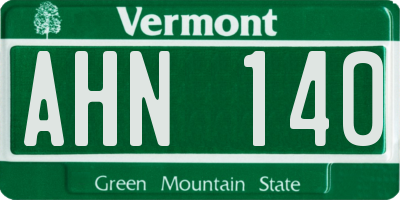 VT license plate AHN140